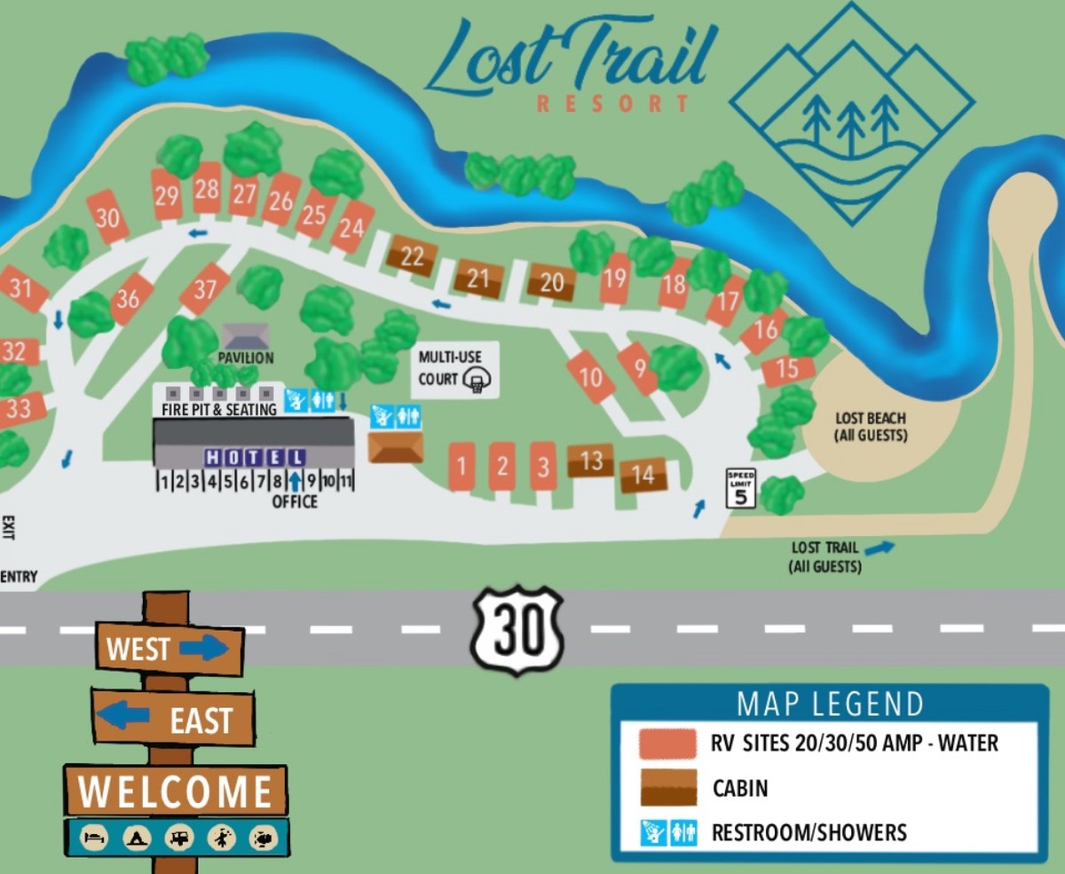 Lost Trail Resort property map
